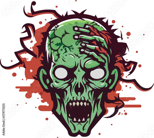 Simple logo zombie vectorial white background