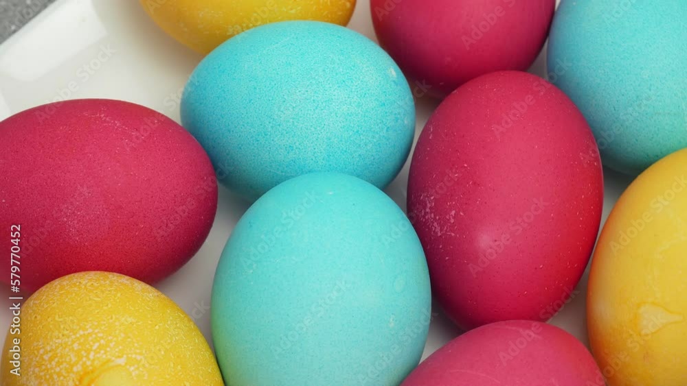 Bright colorful Easter eggs close-up. Happy Easter. top view. Bright colorful Easter eggs close-up. Happy Easter. top view.