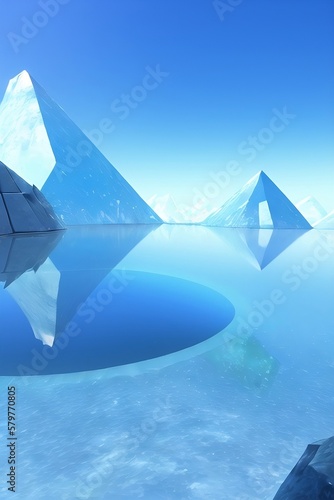 blue iceberg in the sea
