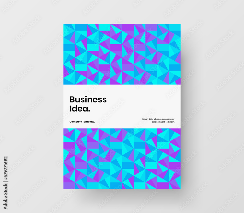 Fototapeta premium Premium geometric hexagons postcard concept. Trendy company cover A4 design vector layout.