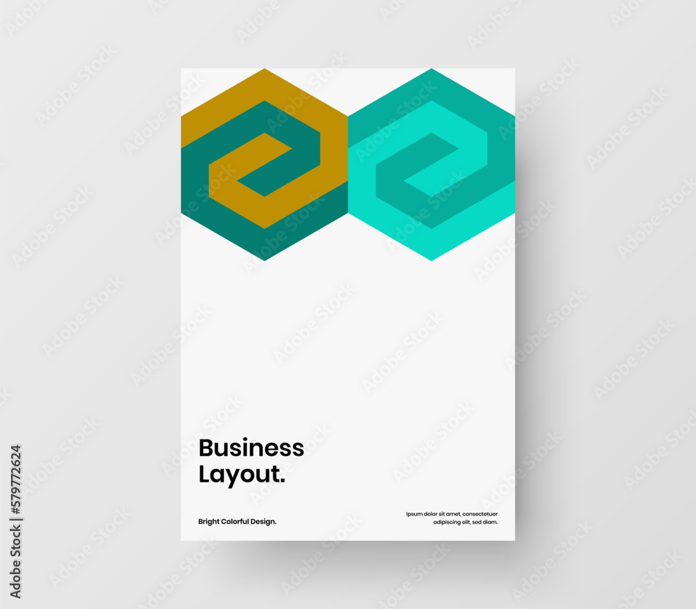Modern banner A4 vector design template. Fresh mosaic hexagons cover illustration.