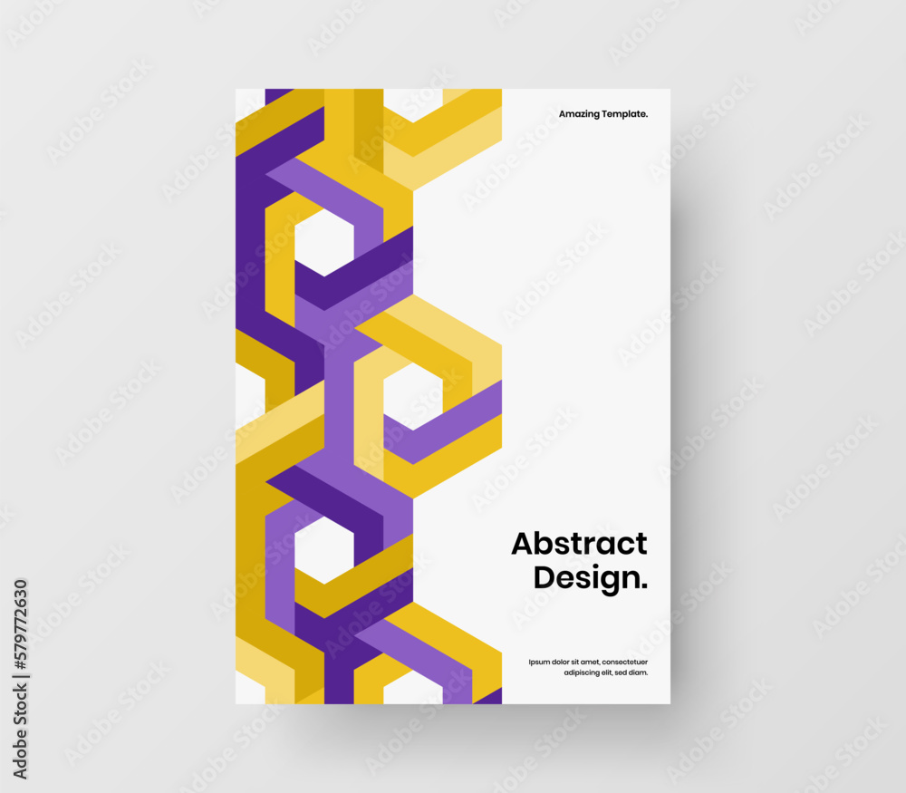 Premium geometric tiles annual report illustration. Original presentation design vector concept. Premium geometric tiles annual report illustration. Original presentation design vector concept.