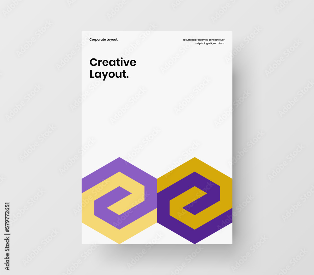 Modern geometric shapes flyer layout. Multicolored placard design vector concept. Modern geometric shapes flyer layout. Multicolored placard design vector concept.