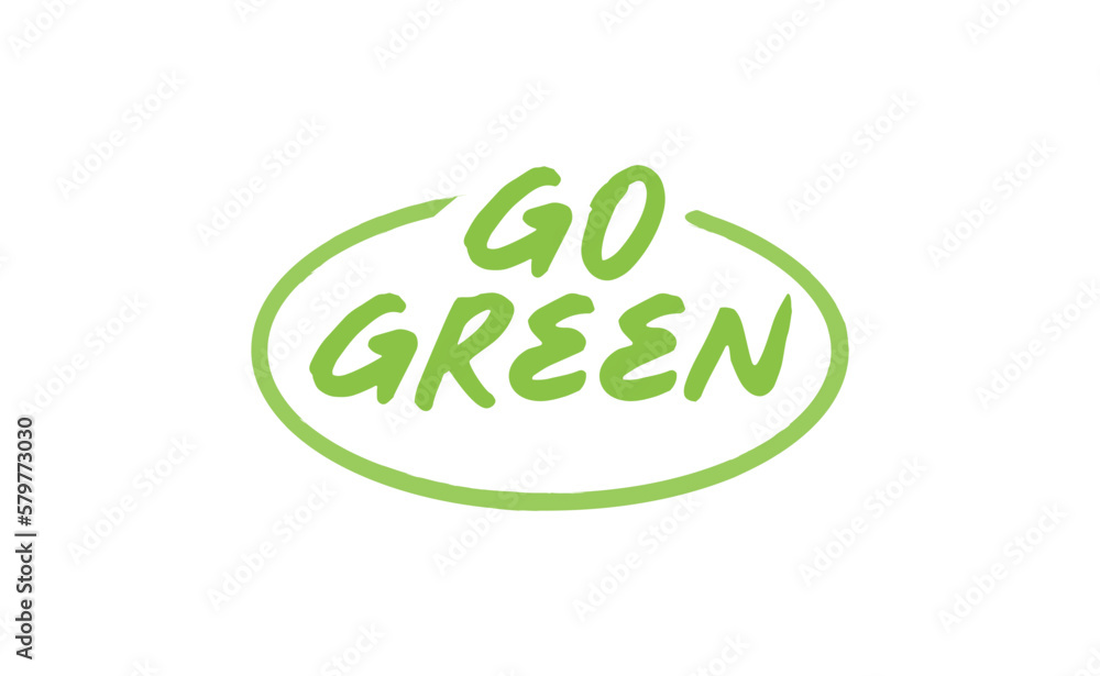 Go Green badge. Eco-friendly slogan. Badge pin with environmental awareness message. Go Green badge. Eco-friendly slogan. Badge pin with environmental awareness message.