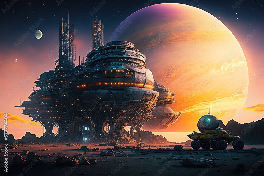 Massive Outer Space USS Enterprise Repair Station and Mining factory