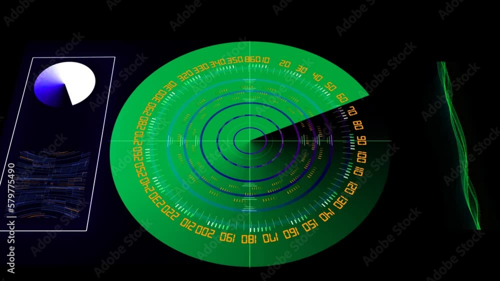 radar Hud animated technology background . digital radar holographic on ...