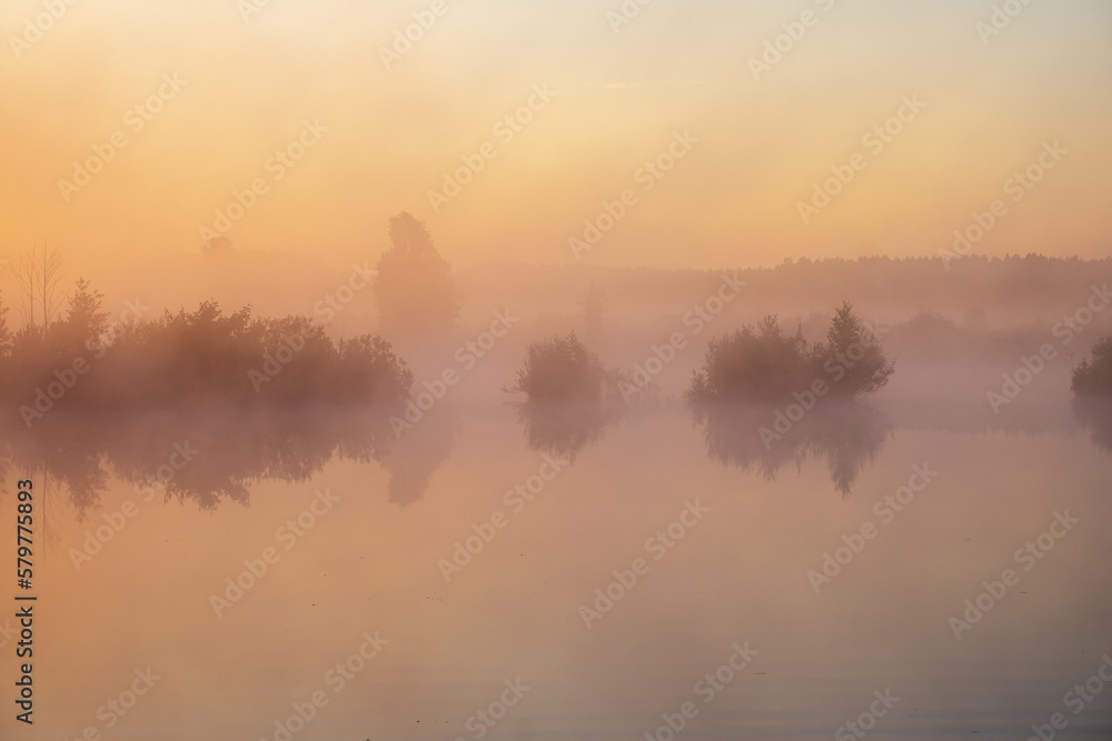 Fototapeta premium morning mist over the river