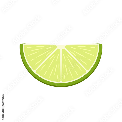 Lime vector on white background. Half lime vector.