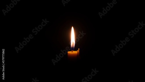 candle, black background, yellow candle shining black background