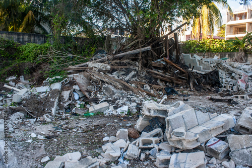 Demolished building in Playa del Carmen, Quintana Roo, Mexico