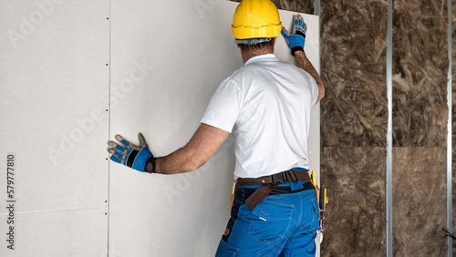 Photos Installation of a plasterboard partition
