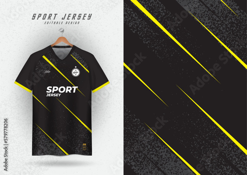 Background for sports jersey, soccer jersey, running jersey, racing jersey, grain pattern, black and yellow
