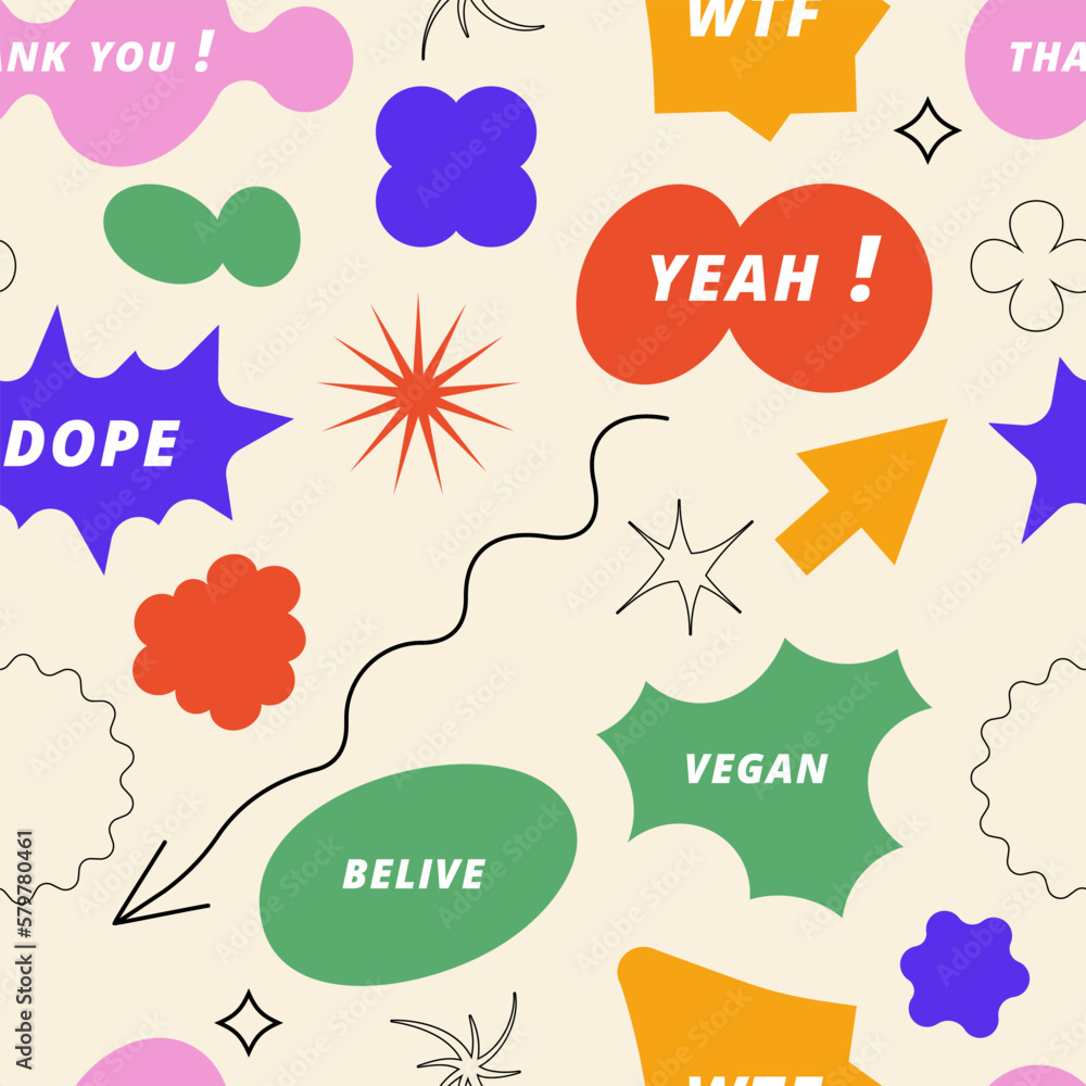 Vector set labels or stickers with positive motivational quotes. Y2k ...