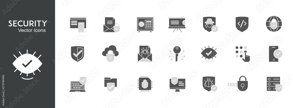 Security Icons Set. Two color style. Security Icons Set. Two color style.