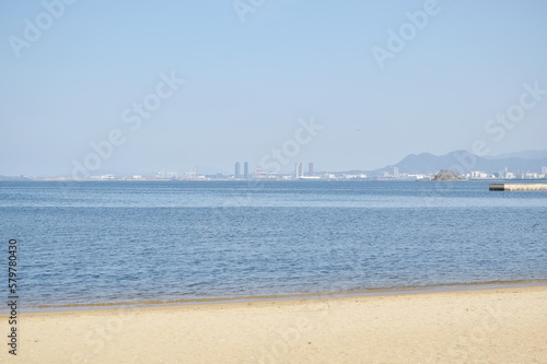 seaside Momochi beach park landscape in Fukuoka Japan 