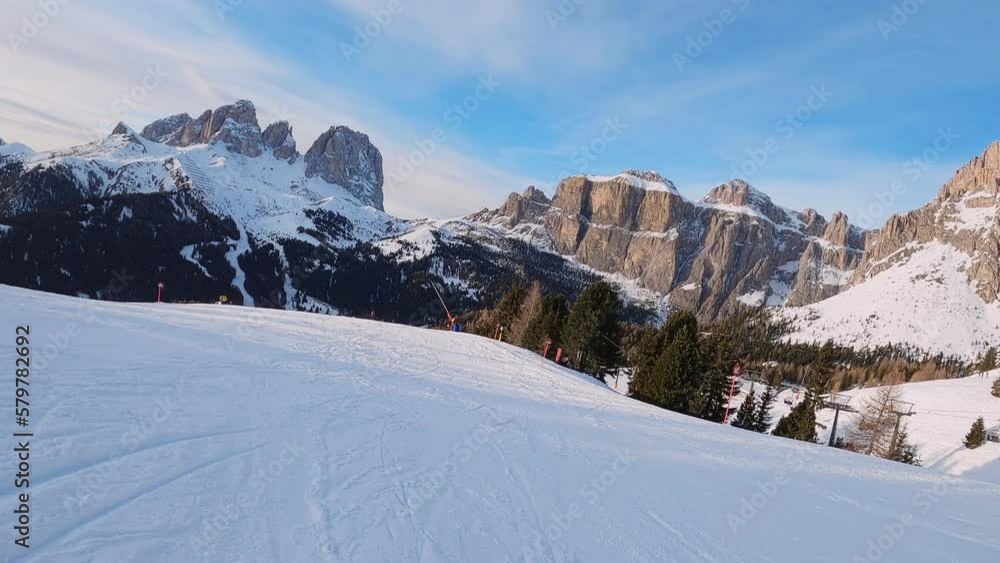 Firstperson view FPV firstperson point of view POV of alpine skiing