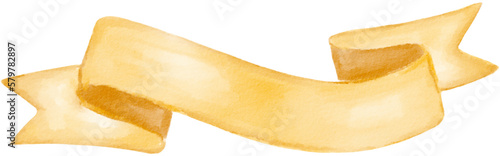 yellow ribbon banner watercolor png