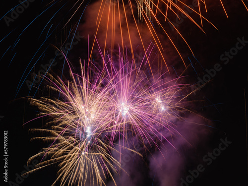 Colourful New Year s Fireworks in Las Palmas de Gran Canaria  Canary Islands  Spain