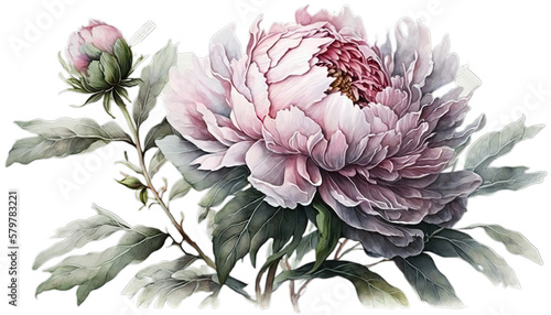 peony flower isolated  generative ai