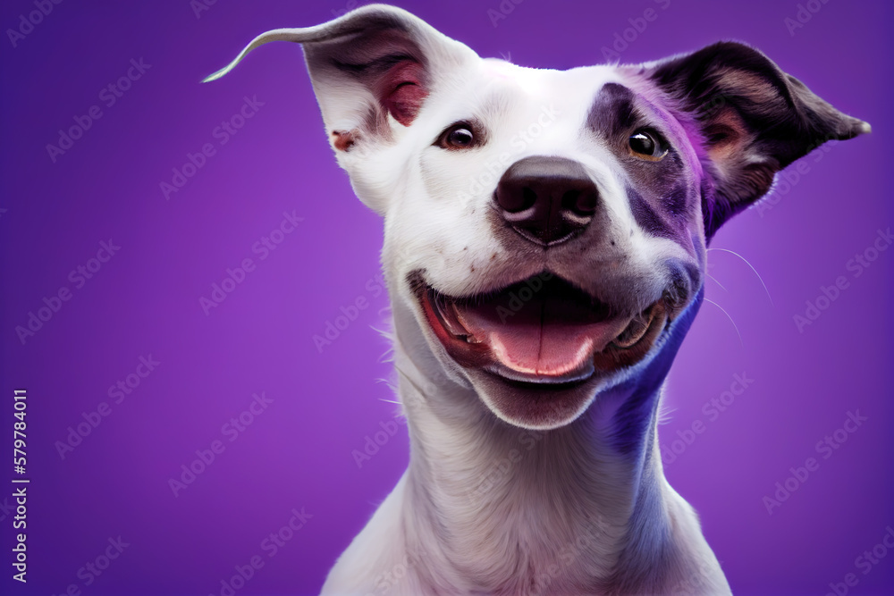 Happy Pit bull Puppy With Colorful Background Happy Pit bull Puppy With Colorful Background