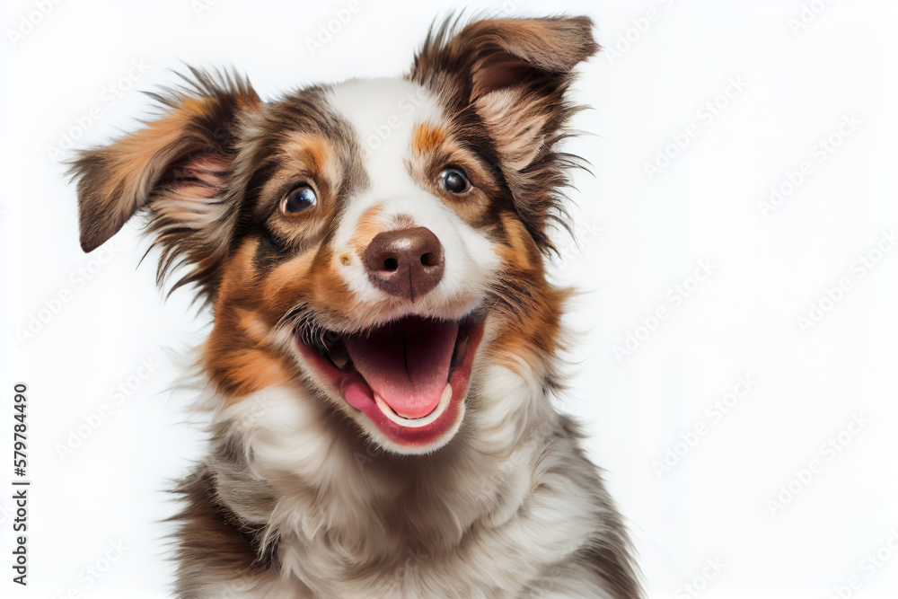 Isolated Happy Smiling Dog White Background Portrait (3)