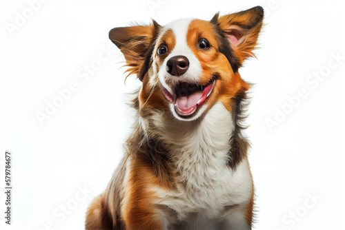 Isolated Happy Smiling Dog White Background Portrait (5)