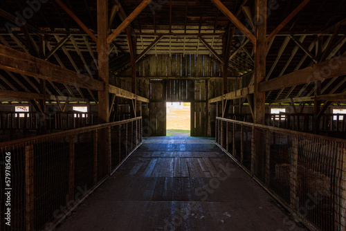 Wooden beams of historic barn at dairy farm at Pierce Point in California © Osaze