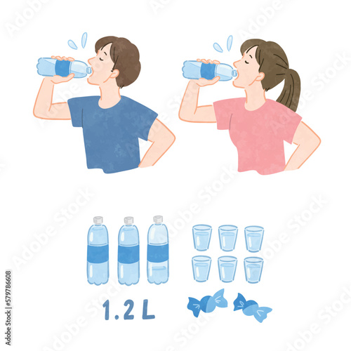 1日の水分補給量の目安と水を飲む人