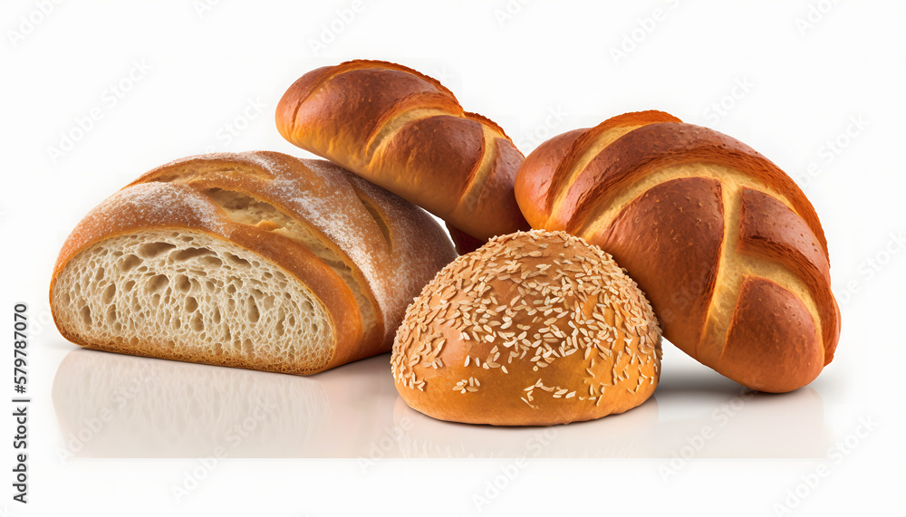 breads in different formats. bread set, generative ai