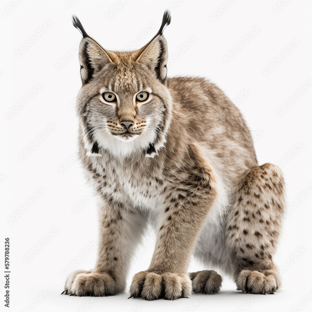 Obraz premium Nordluchs auf weißem Hintergrund (Generiert durch KI-Tool)