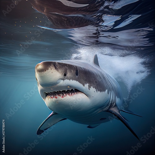 shark in the sea Generative Ai © Magaritas
