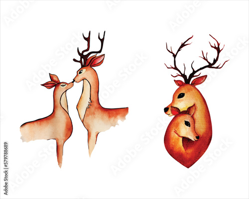 Cute Deer watercolour clipart