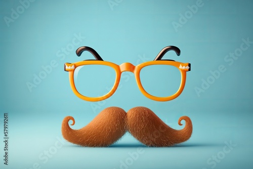 Stampa su tela ?Happy April Fool's Day and funny prank idea: funny glasses with bushy eyebrows and mustache isolated on a bright background