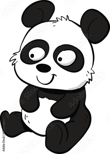 Fototapeta Naklejka Na Ścianę i Meble -  Cute little black and white baby panda