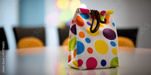 Photographie Party Perfection: A Vibrant and Festive Party Favor Bag on Display (created with