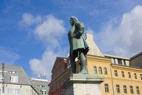 Monument to Georg Friedrich Handel at Market Square (or Marktplatz) in Halle, Germany