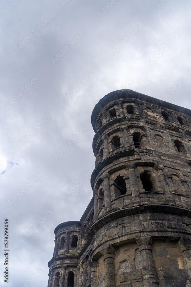 Roman city gate called Porta Nigra in the german city Trier