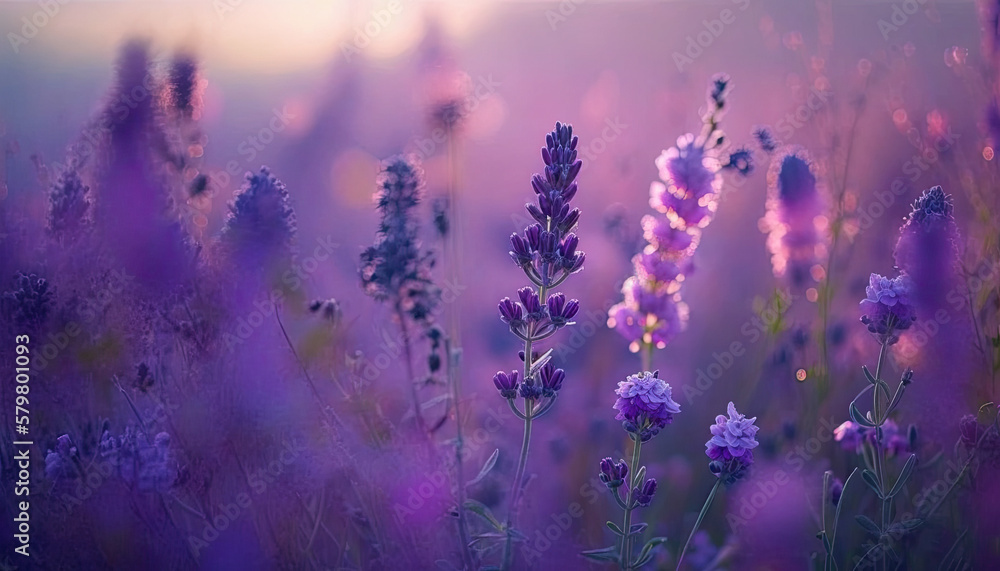 Obraz premium Lavender field, Generative AI