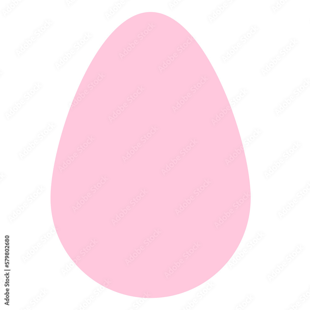 simple flat colored easter egg shape light pink