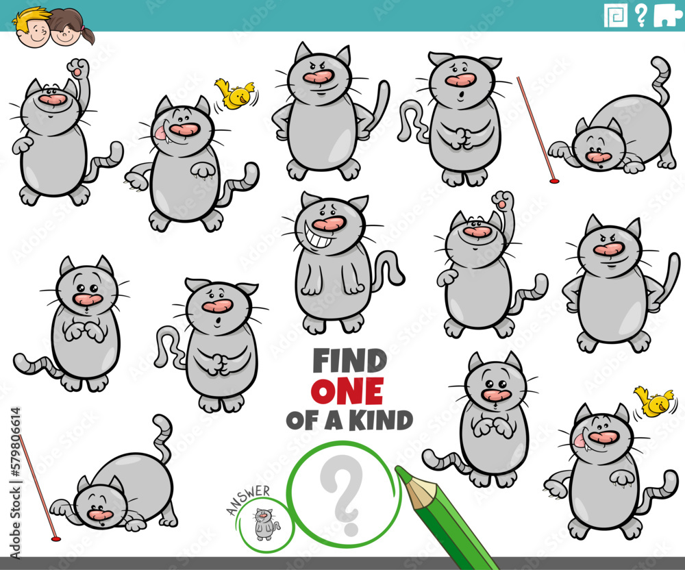 one of a kind game with funny cartoon cats and kittens one of a kind game with funny cartoon cats and kittens