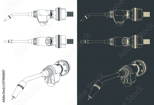 Welding torch for welding robot blueprints