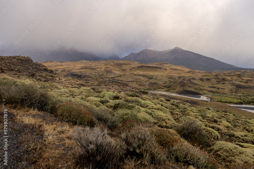 Misty morning in Torres del Paine National Park, Chile, South America Misty morning in Torres del Paine National Park, Chile, South America