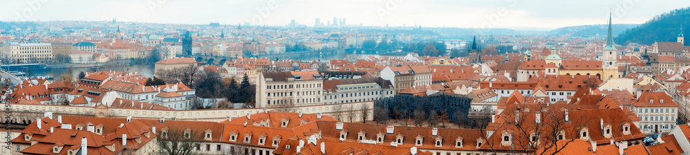 Panoramic cityscape of Prague, Czech Republic