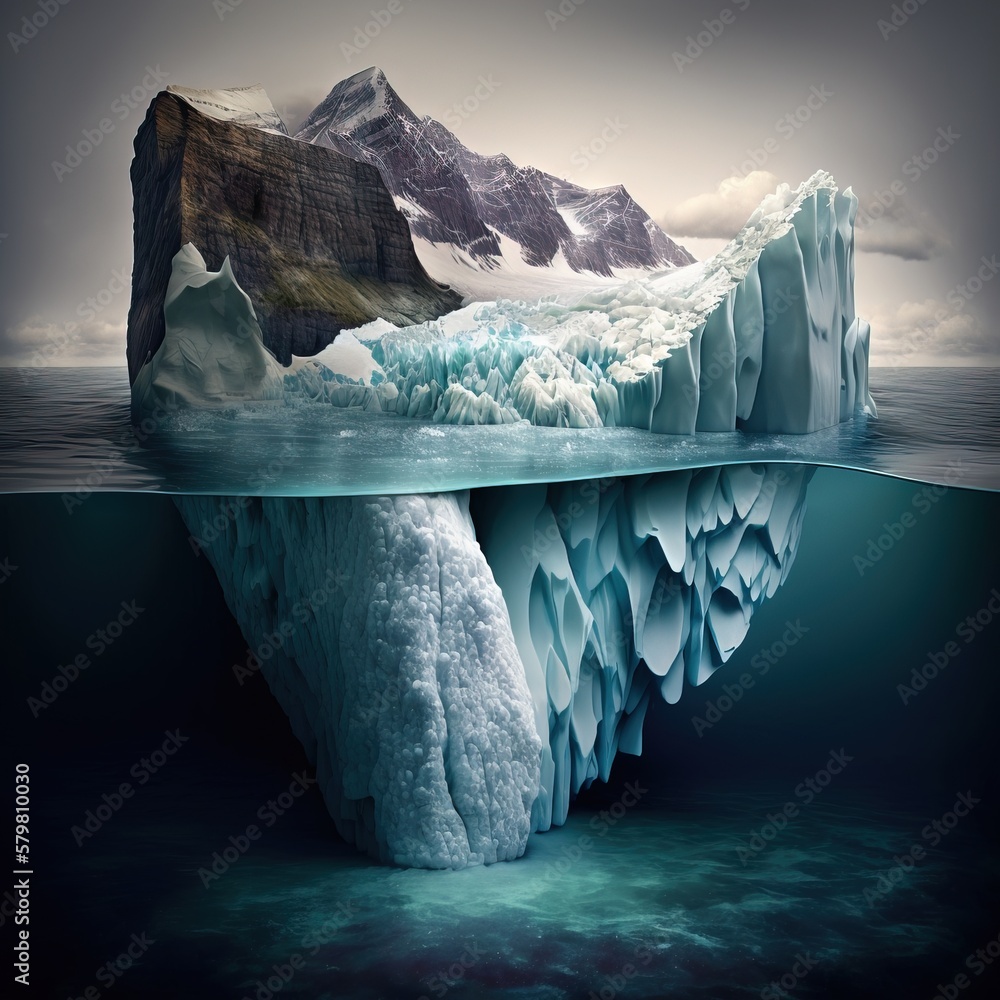 Melting Glaciers Rising Ocean Levels Ecological Disaster Ai Generated