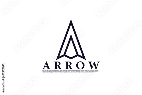 initial letter a arrow with arrowhead for archer archery