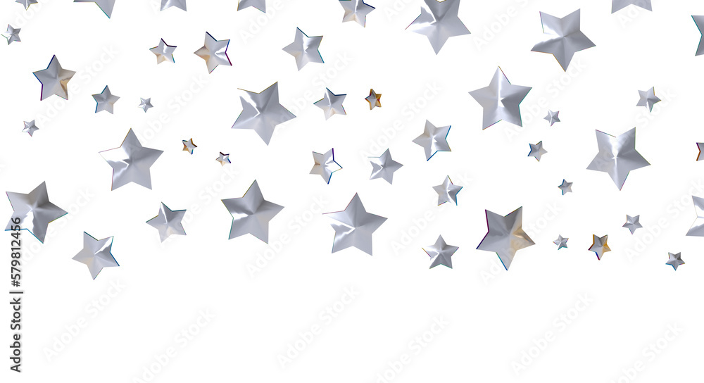 Naklejka premium XMAS Stars - Banner with golden decoration. Festive border with falling glitter dust and stars.