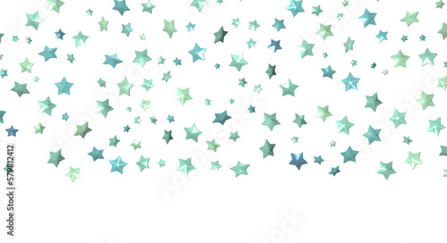 XMAS Stars - Banner with golden decoration. Festive border with falling glitter dust and stars.