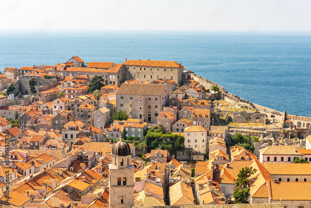 Panorama of Old Dubrovnik Town. Croatia Europe. Great tourist destination, UNESCO heritage