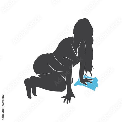 Sexy female silhouette isolated on white background