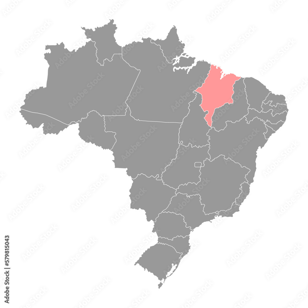 Maranhao Map, state of Brazil. Vector Illustration.